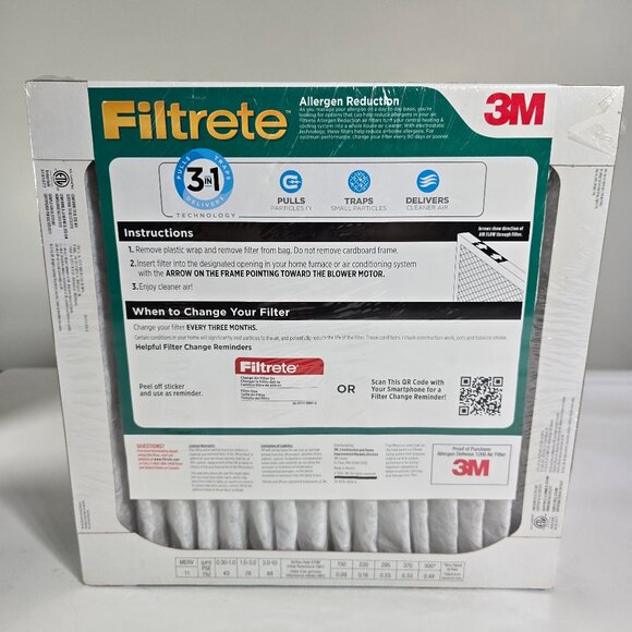 Filtrete 3M 4 Pack Allergen Reduction 1200 12 x 1 2 x 1 Merv 11 Air Filters NEW - Picture 2 of 6